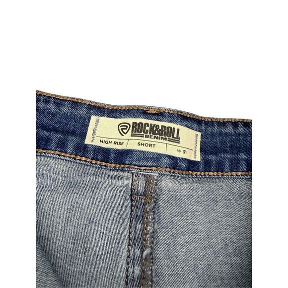 Rock & Roll Denim Women’s 31 High Rise Red Star Jean Shorts - Picture 4 of 7